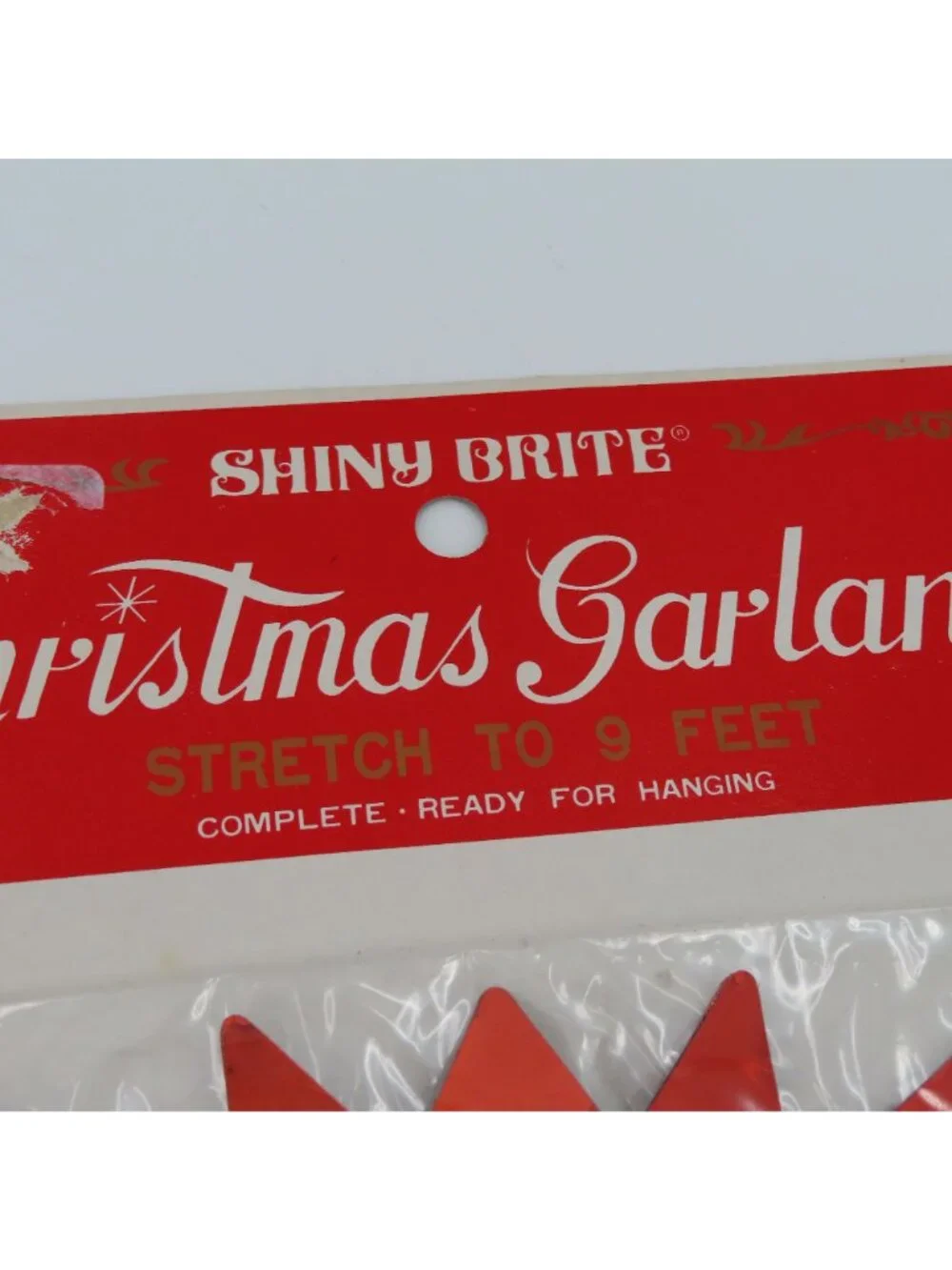 VTG Shiny Brite Christmas Garland Red Star Foil 9 Feet Made in Japan Retro NEW